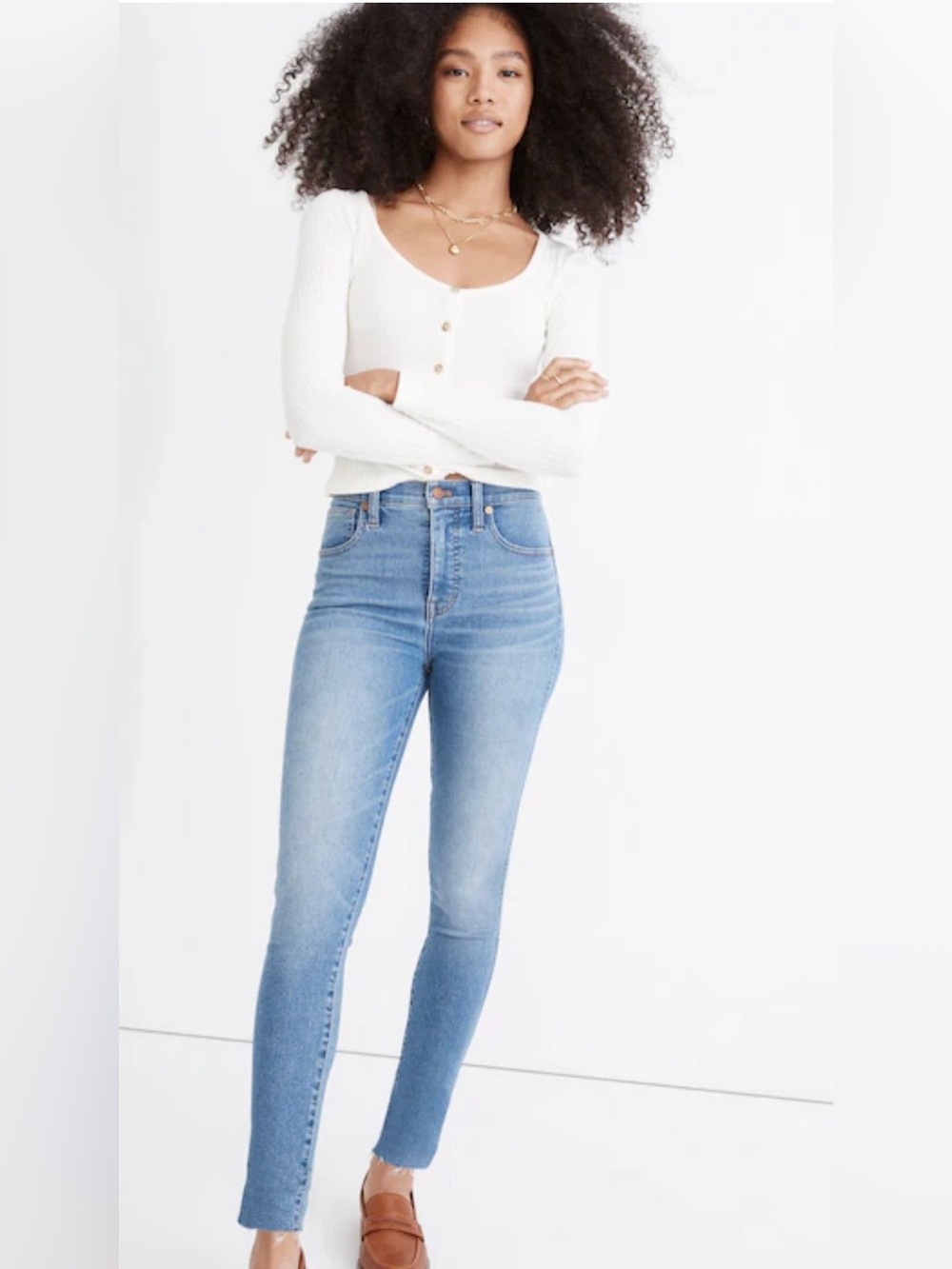 Madewell 10" High-Rise Skinny Jeans in Ainsworth Wash: Raw-Hem Edition